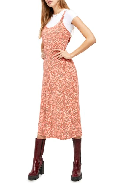Free People Lorelai Daisy Print Tie Back Sundress In Red