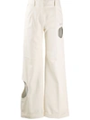 OFF-WHITE CUT OUT FLARED LEATHER TROUSERS