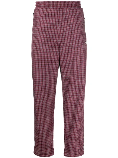 Carhartt Alistair Plaid Print Trousers In Red