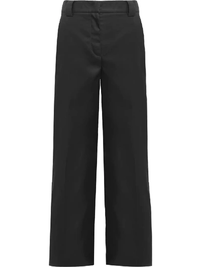 Prada Re-nylon Gabardine Trousers In F0002 Nero