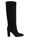 Gianvito Rossi Slouch 85 Knee-high Suede Boots In Black