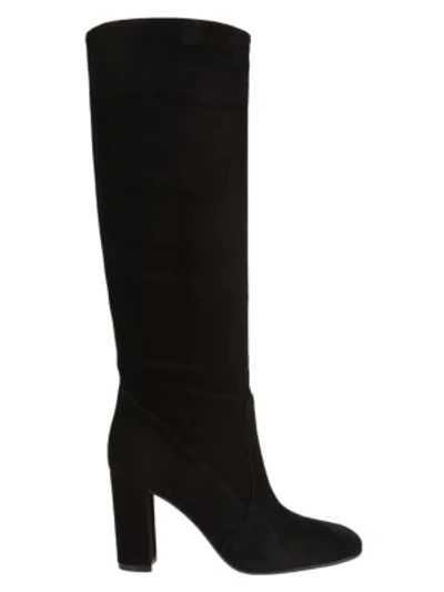 Gianvito Rossi Slouch 85 Knee-high Suede Boots In Black