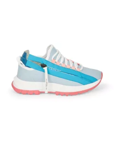 Givenchy Women's Spectre Side-zip Leather Sneakers In Sky Blue