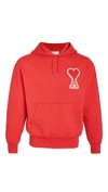 AMI ALEXANDRE MATTIUSSI HEART LOGO PULLOVER HOODIE