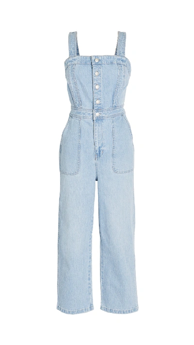 Madewell Gauze Tie Strap Patch Pocket Overalls In Gillam Wash