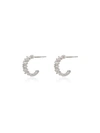 Suzanne Kalan 18k White Gold Shimmer Diamond Hoop Earrings In Metallic