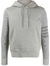 Thom Browne Grey Loopback 4-bar Hoodie In Grey
