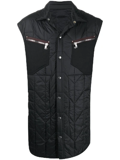 Rick Owens Quilted Design Gilet In Black