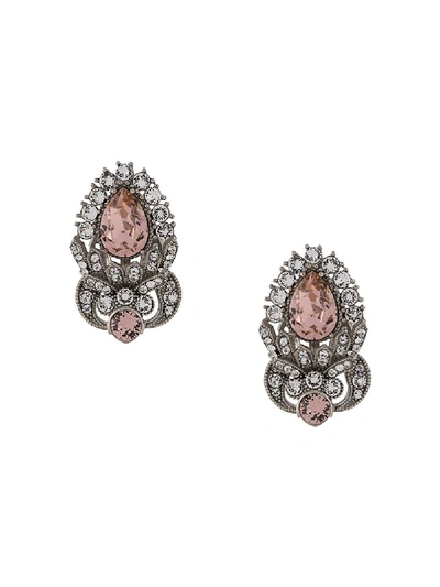Dolce & Gabbana Rhinestone-embellished Earrings In Silver