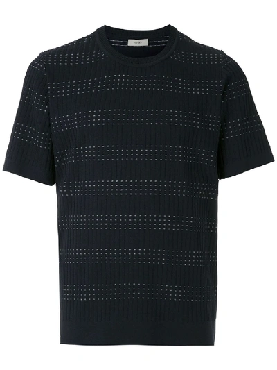 Egrey Ribbed Stripes T-shirt In Blue