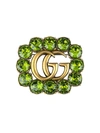 GUCCI DOUBLE G CRYSTAL BROOCH