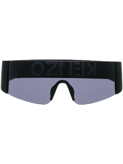 Kenzo Mask-style Square-frame Sunglasses In A Black