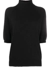 SAINT LAURENT HALF SLEEVES TURTLENECK JUMPER