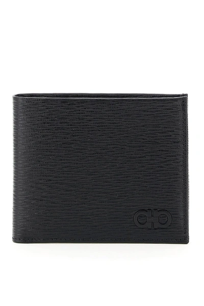 Ferragamo Gancini Revival Bifold Wallet In Black,green