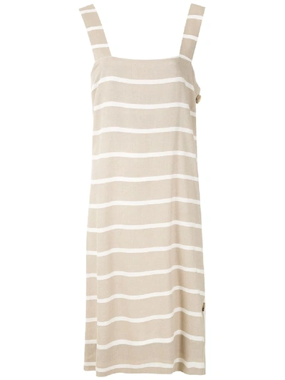 Osklen Listras Side Buttoned Dress In Neutrals