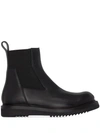 RICK OWENS BLACK CREEPER LEATHER ANKLE BOOTS