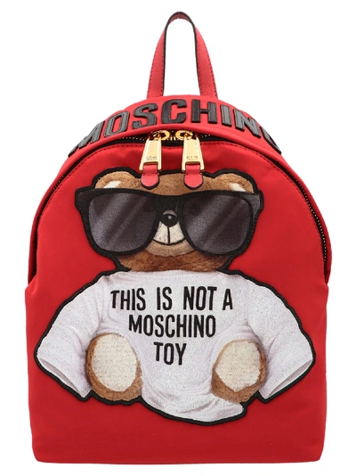 Moschino Teddy Bag In Burgundy