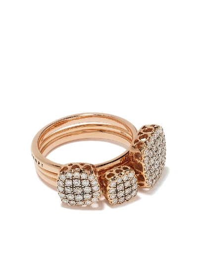 Selim Mouzannar 18kt Rose Gold Diamond Ring Set