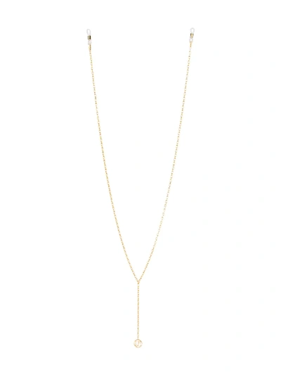 Linda Farrow Logo Plaque Glasses Chain In Gold