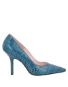 ANNA F ANNA F. WOMAN PUMPS BLUE SIZE 10 SOFT LEATHER,11901326MQ 15