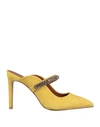 Kurt Geiger Duke Crystal Embellished Mules In Yellow
