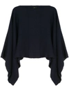 Voz Solid Cropped Jumper In Blue
