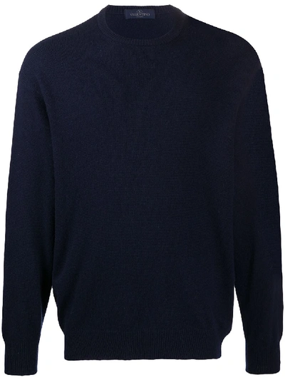 Pre-owned Valentino 1990s Crew Neck Jumper In Blue