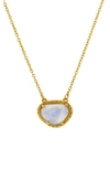 ADORNIA ROSE CUT STONE PENDANT NECKLACE,N-539YGPMD