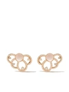 BRUMANI 18KT ROSE GOLD LACES DIAMOND AND QUARTZ STUD EARRINGS