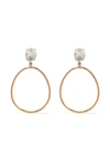 BRUMANI 18KT ROSE GOLD OBA DIAMOND AND QUARTZ EARRINGS