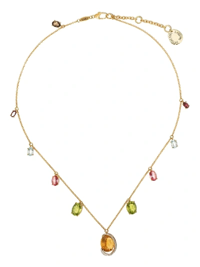Brumani 18kt Yellow Gold Looping Shine Mixed Gemstone Necklace In Rainbow