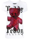 Philipp Plein Round Neck Ss Monogram Teddy T-shirt In White In White