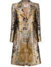 Etro Morgan Single-breasted Metallic-jacquard Coat In Brown