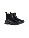 GUCCI LOGO PATCH ANKLE BOOTS