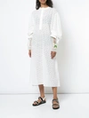 NATASHAZINKO Perforated Midi Dress White