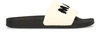 Marni Fleeced Logo Slides In Lily White Black