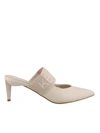 KENDALL + KYLIE LACEY MULES IN BEIGE,LACE Y NUDE