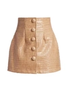ANDAMANE Erin Croc-Embossed Mini Skirt