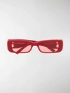 Balenciaga Women's Dynasty Square-frame Acetate Sunglasses In Red