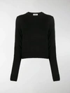 Jil Sander Long-sleeved Fine-knit Top In Black