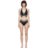 Balmain Black Logo Elastic Bikini In 001 Black