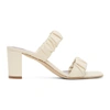 Staud Off-white Frankie Ruched Sandals In Cream
