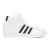 Adidas Originals Pro Model Hi Top Sneakers In White Leather In Wht/blk