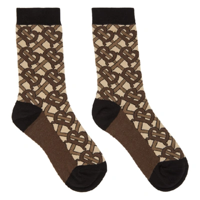 Burberry Brown Monogram Socks In Bridle Brow