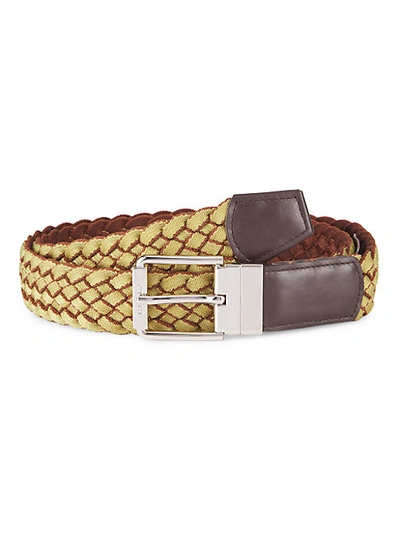 Bally Ripley Braided Leather Belt In Gold Sand