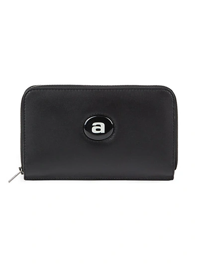 Alexander Wang Dime Leather Continental Wallet In Black