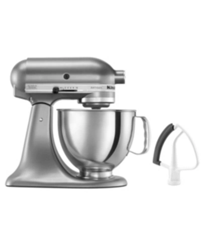 Kitchenaid Artisan Series 5-quart Tilt-head Stand Mixer With Flex Edge Beater Bundle Set Ksm150fe In Contour Silver