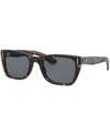 Ray Ban Caribbean Sunglasses Shiny Havana Frame Blue Lenses 52-22 In Shiny Havana/blue