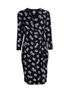 Anne Klein Printed Wrap Dress In Black