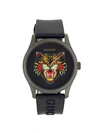 GUCCI G-TIMELESS ANGRY CAT STAINLESS STEEL & RUBBER-STRAP WATCH,0400012799163
